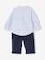 Striped Shirt & Trousers Set for Babies navy blue 
