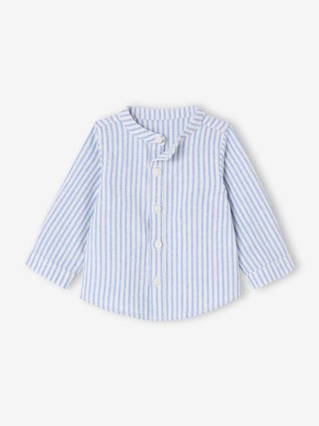 Striped Shirt & Trousers Set for Babies navy blue 