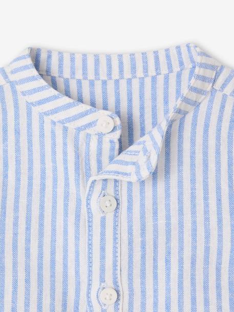 Striped Shirt & Trousers Set for Babies navy blue 
