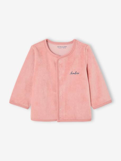 Baby bodysuit, dungarees, hat and cardigan set rose 