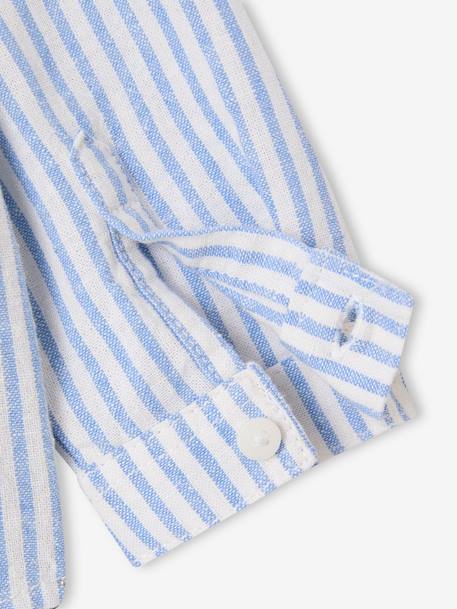 Striped Shirt & Trousers Set for Babies navy blue 