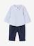 Striped Shirt & Trousers Set for Babies navy blue 