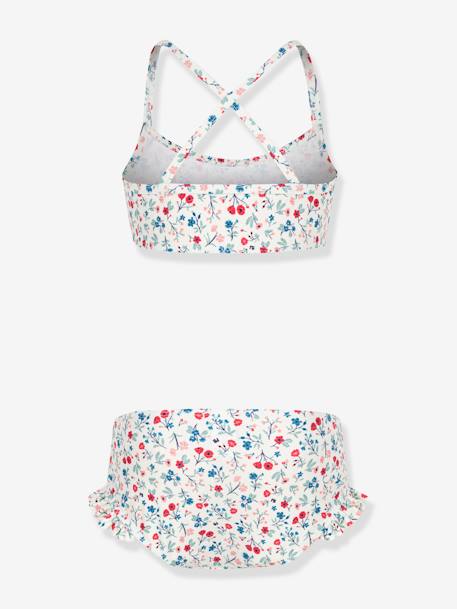 Floral Two-Piece Swimsuit for Girls, PETIT BATEAU white 