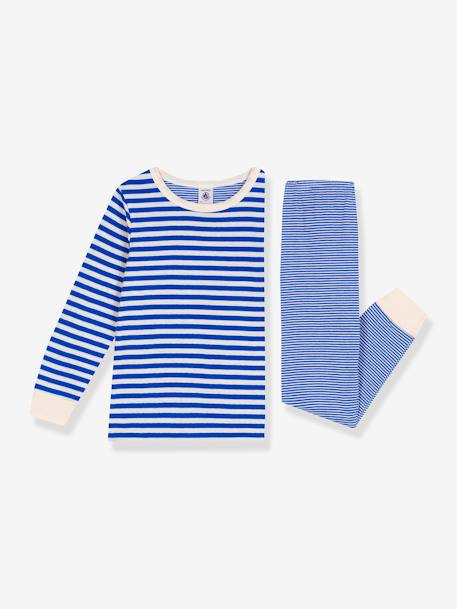 Pyjamas in Tube Knit Fabric, for Children, PETIT BATEAU blue 