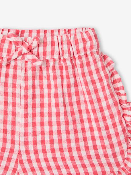 Seersucker Gingham Shorts for Babies chequered red 