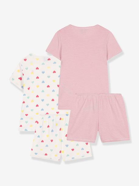 Pack of 2 Short Pyjamas for Children, PETIT BATEAU white 