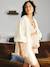 Seamless High-Waist Anti-Chafing Shorties for Maternity white 