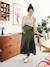 Long Satin-Effect Skirt for Maternity khaki 
