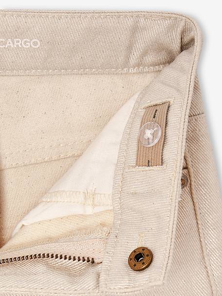 Girls' iridescent cargo trousers silver 