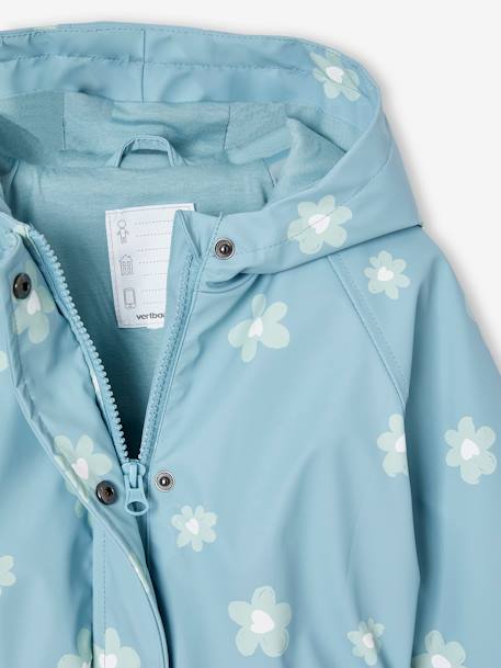 Hooded Raincoat with Magical Motifs for Girls blush+GREEN MEDIUM ALL OVER PRINTED+pale pink+rose+sky blue 