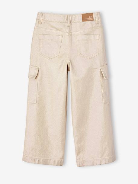 Girls' iridescent cargo trousers silver 