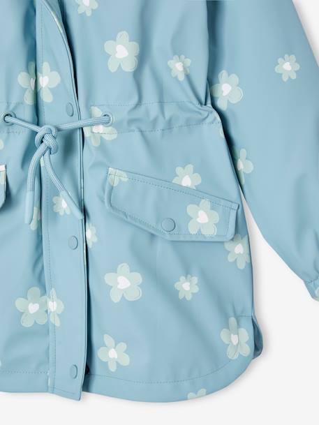 Hooded Raincoat with Magical Motifs for Girls blush+GREEN MEDIUM ALL OVER PRINTED+pale pink+rose+sky blue 