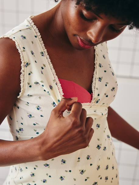 Printed Organic Cotton* Short Pyjamas, Maternity & Nursing ecru 