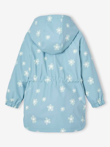 Hooded Raincoat with Magical Motifs for Girls blush+GREEN MEDIUM ALL OVER PRINTED+pale pink+rose+sky blue 