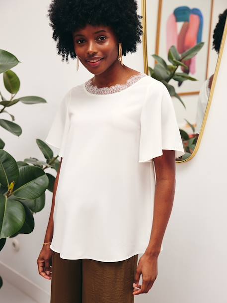 Maternity Front/Back Blouse ecru 