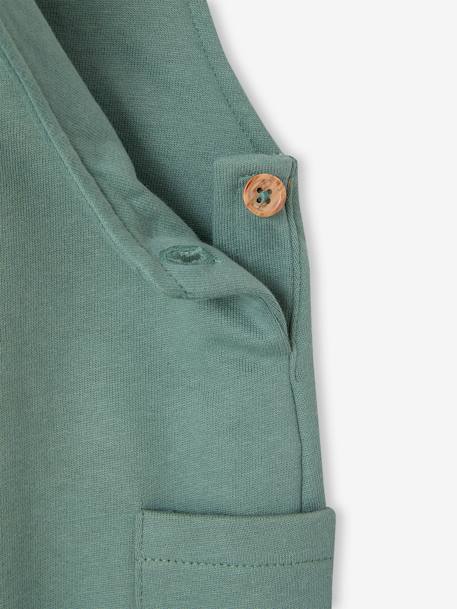 Fleece Top & Dungarees Ensemble, for Babies BROWN MEDIUM SOLID+emerald green 