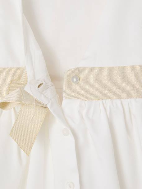 Occasion Wear Dress with Bow at the Back, for Babies white 