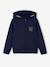 Technical fabric hooded sweatshirt and leggings set for girls navy blue 