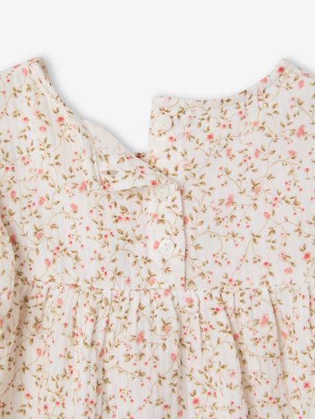 Cotton gauze blouse and shorts ceremony outfit for girls white 