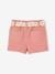 Paperbag Shorts with Belt for Babies grey green+rose 