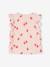 Frilly strawberry print T-shirt for girls pale pink 