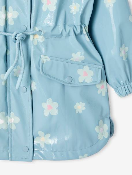 Hooded Raincoat with Magical Motifs for Girls blush+GREEN MEDIUM ALL OVER PRINTED+pale pink+rose+sky blue 