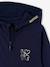 Technical fabric hooded sweatshirt and leggings set for girls navy blue 