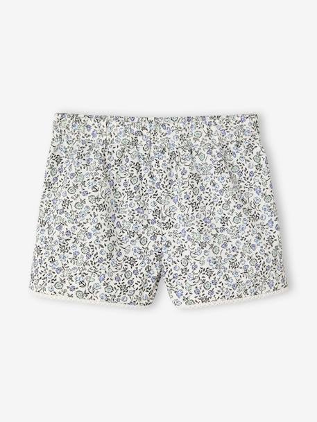 Occasion Wear Blouse + Shorts Set for Girls printed blue 