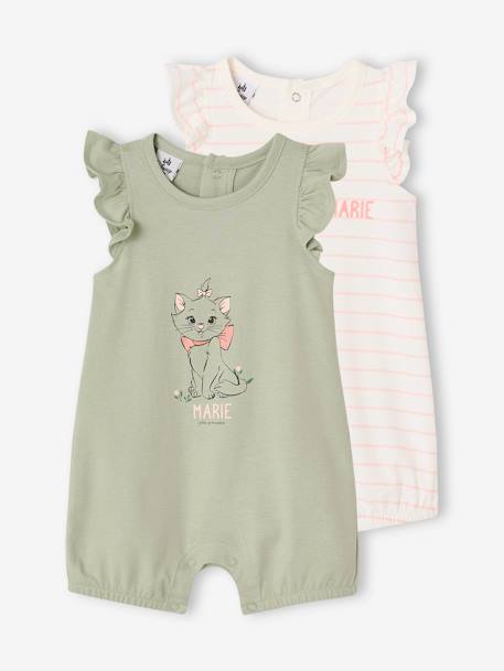 Pack of 2 Marie of the Aristocats by Disney®  Rompers for Babies aqua green 