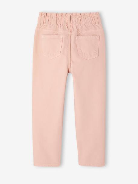 Paperbag trousers for girls with heart pockets rosy 