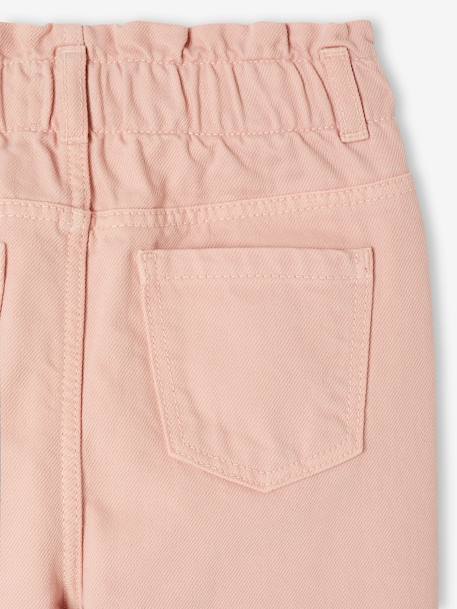 Paperbag trousers for girls with heart pockets rosy 
