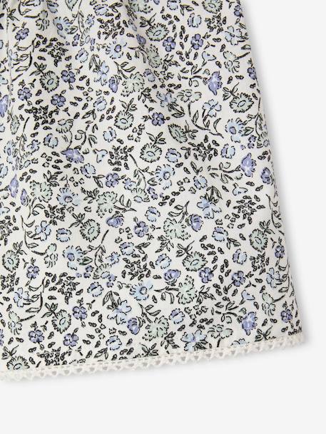 Occasion Wear Blouse + Shorts Set for Girls printed blue 