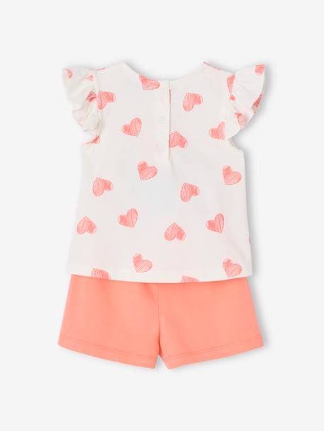 T-Shirt & Shorts Set for Babies, Minnie Hearts Disney® coral 