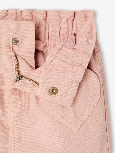 Paperbag trousers for girls with heart pockets rosy 
