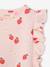 Frilly strawberry print T-shirt for girls pale pink 