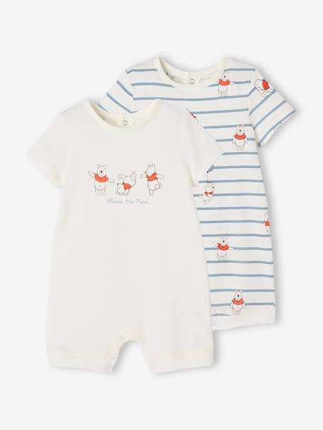 Pack of 2 WINNIE THE POOH Playsuits for Babies, by Disney® ecru 