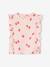 Frilly strawberry print T-shirt for girls pale pink 