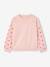 Openwork sleeve sweatshirt for girls pale pink 