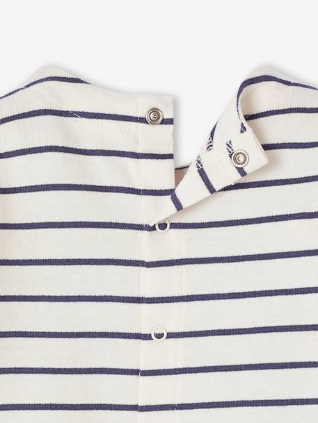 Striped long-sleeved baby t-shirt ecru 