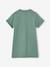 Girls' dress in lightweight fleece green+marl grey+sage green+striped blue 
