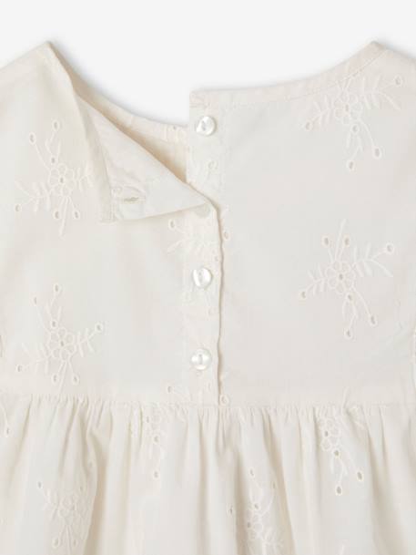 Occasion Wear Blouse in Broderie Anglaise for Girls white 