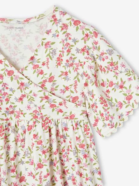 Girl's floral wrap-neck dress multicoloured 