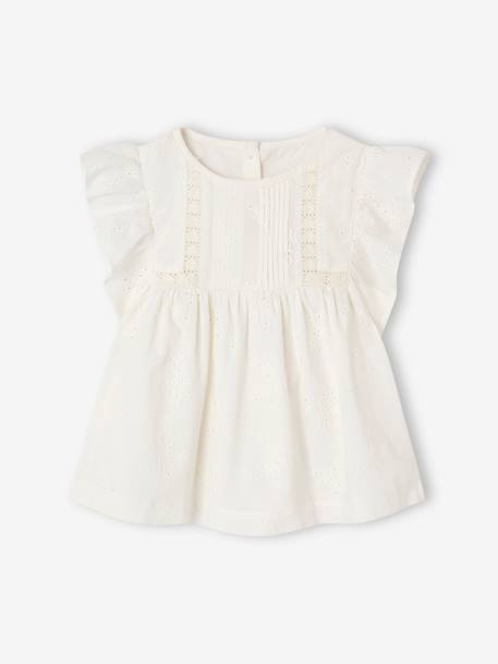 Occasion Wear Blouse in Broderie Anglaise for Girls white 