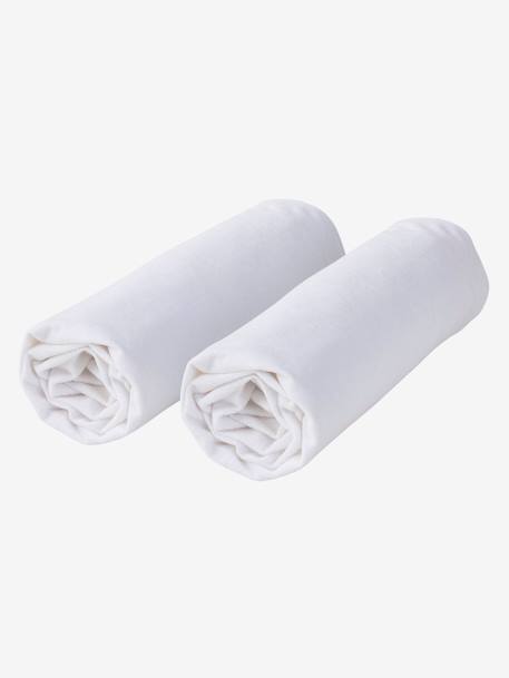 Pack of 2 waterproof mattress protectors in sponge towelling can be boiled white 