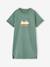 Girls' dress in lightweight fleece green+marl grey+sage green+striped blue 