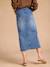 Long Skirt with Slit in the Front, for Maternity by ENVIE DE FRAISE medium blue 