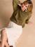 Sweatshirt with Dual Fabric Openwork Sleeves for Maternity, by ENVIE DE FRAISE khaki+sandy beige 