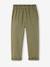 Fluid Paperbag-Style Trousers for Girls khaki+rose 
