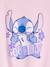 Short Sleeve T-Shirt with Knot, 'Good day' Disney® Stitch soft lilac 