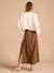 Long Skirt in Cotton Gauze for Maternity, ENVIE DE FRAISE beige+green 